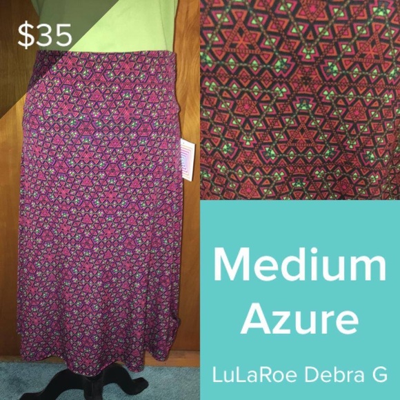 LulaRoe Azure Sz XS NEW Black Purple Green Triangle Print